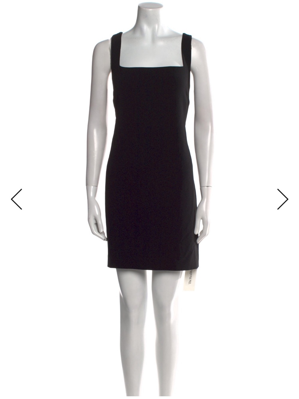 Theory Black Square-Neck Mini Sheath Dress